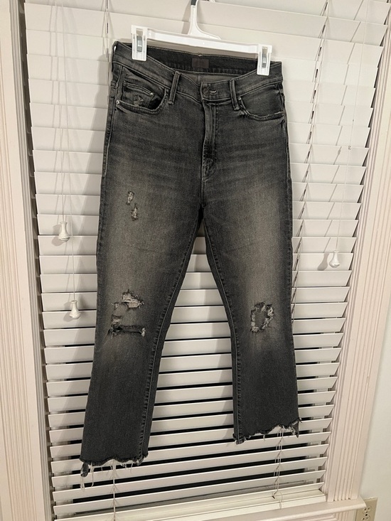 MOTHER Black Washed Distressed Jeans - Picture 3 of 6